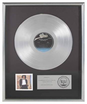 MICHAEL JACKSON "PLATINUM" RECORD AWARD