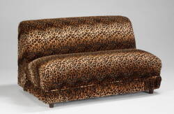 A CUSTOM LEOPARD WINGBACK ARMCHAIR AND SEAT BENCH - 2