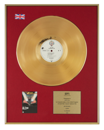 ZZ TOP | DUSTY HILL ELIMINATOR BRITISH RECORD AWARD