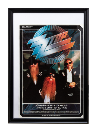 ZZ TOP | DUSTY HILL 1991 SWEDISH CONCERT POSTER