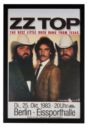 ZZ TOP | DUSTY HILL 1983 GERMAN CONCERT POSTER