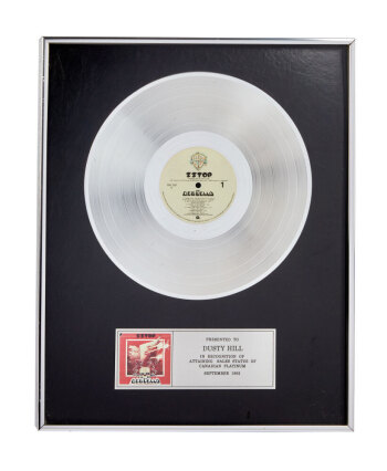 ZZ TOP | DUSTY HILL DEGUELLO IN-HOUSE CANADIAN RECORD AWARD