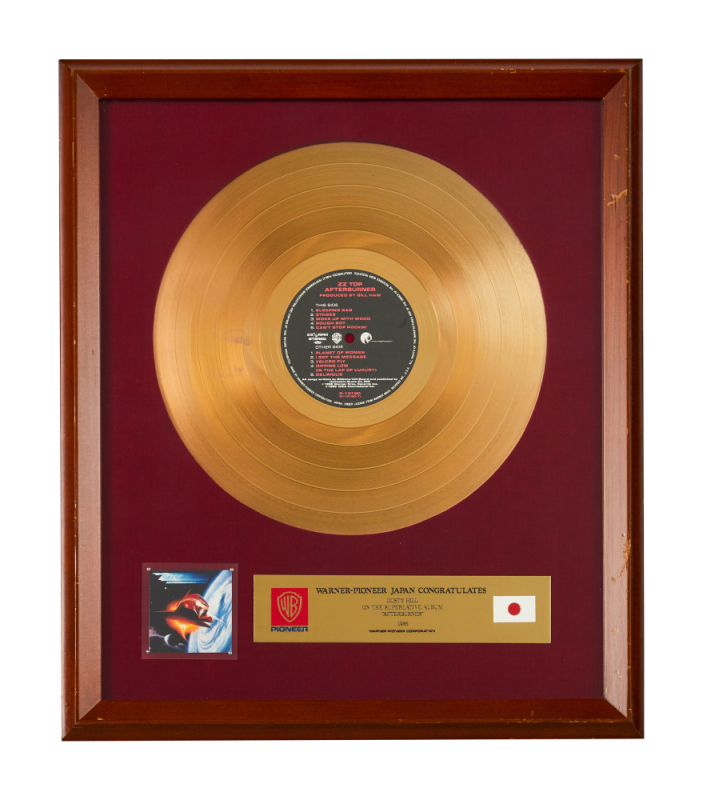 ZZ TOP | DUSTY HILL IN-HOUSE JAPANESE AFTERBURNER RECORD AWARD