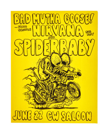 NIRVANA | 1989 "BAD MUTHA GOOSE / NIRVANA / SPIDERBABY" CONCERT FLYER