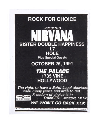 NIRVANA | 1991 ROCK FOR CHOICE CONCERT FLYER
