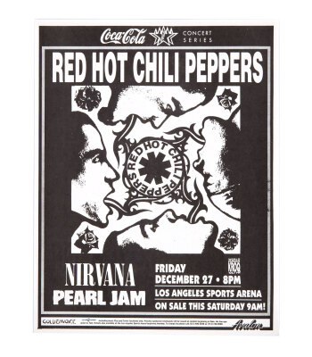 NIRVANA | 1991 "RED HOT CHILI PEPPERS / NIRVANA / PEARL JAM" CONCERT FLYER