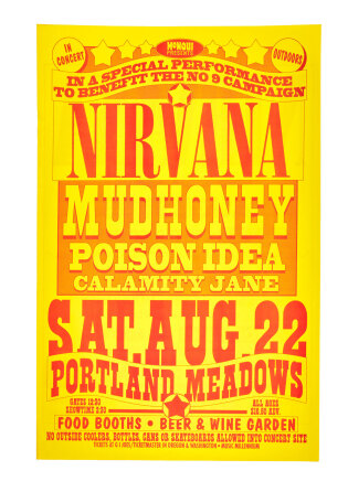 NIRVANA | 1992 PORTLAND MEADOWS CONCERT MINI-POSTER (A)