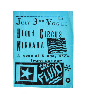 NIRVANA | 1988 "BLOOD CIRCUS / NIRVANA / THE FLUID" CONCERT FLYER