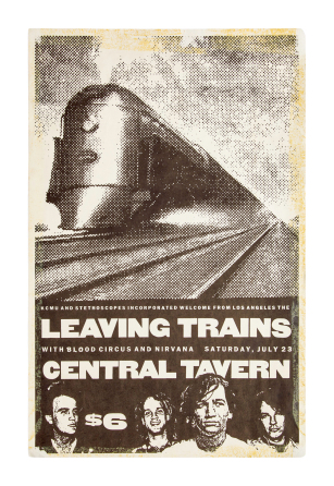 NIRVANA | 1988 "LEAVING TRAINS WITH BLOOD CIRCUS AND NIRVANA" CONCERT MINI-POSTER