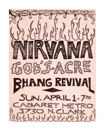NIRVANA | 1990 "NIRVANA / GOD'S ACRE / BHANG REVIVAL" CONCERT FLYERS (A)