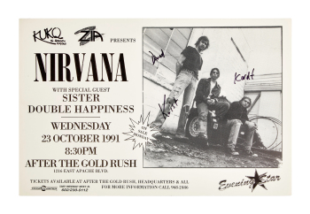 NIRVANA | BAND-SIGNED 1991 AFTER THE GOLD RUSH CONCERT MINI-POSTER