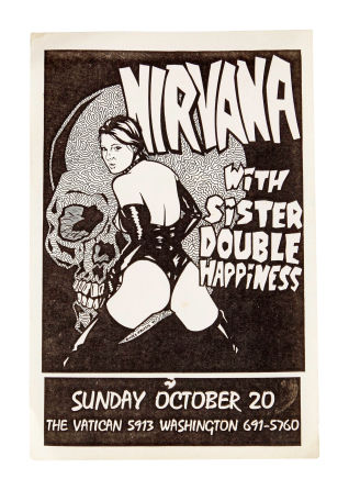 NIRVANA | 1991 "NIRVANA WITH SISTER DOUBLE HAPPINESS" CONCERT FLYER
