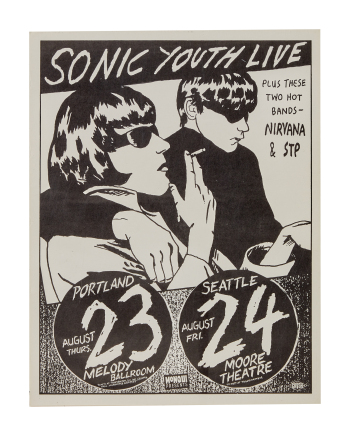 NIRVANA | 1990 SONIC YOUTH LIVE CONCERT POSTER