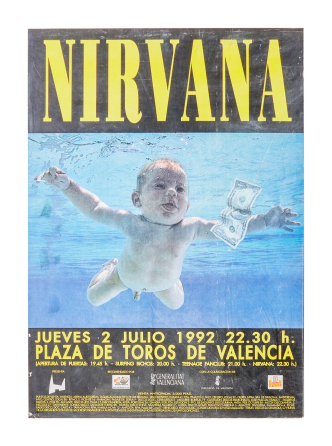 NIRVANA | 1992 VALENCIA, SPAIN "NEVERMIND" CONCERT POSTER