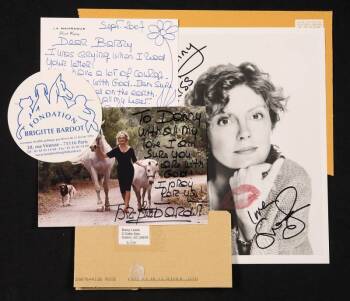 BRIGITTE BARDOT AND SUSAN SARANDON SIGNED EPHEMERA