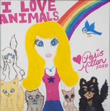 PARIS HILTON SIGNED DRAWING