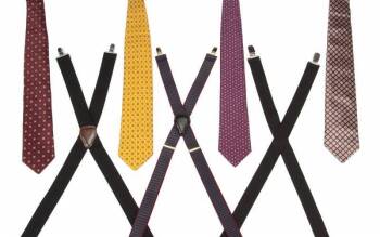 ED MCMAHON GROUP OF NECKTIES AND SUSPENDERS