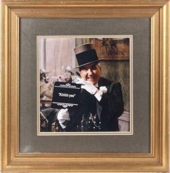 ED McMAHON FRAMED PHOTOGRAPH IN A GREY TOP HAT