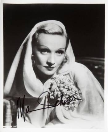 MARLENE DIETRICH SIGNED PHOTOGRAPH