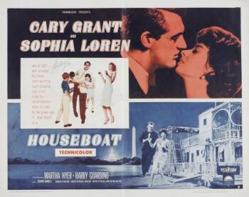 HOUSEBOAT SOFIA LOREN SIGNED POSTER