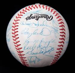 1987 NEW YORK METS TEAM SIGNED BALL - 3