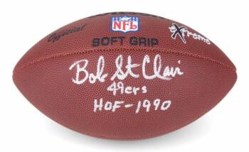 BOB ST. CLAIR SIGNED FOOTBALL
