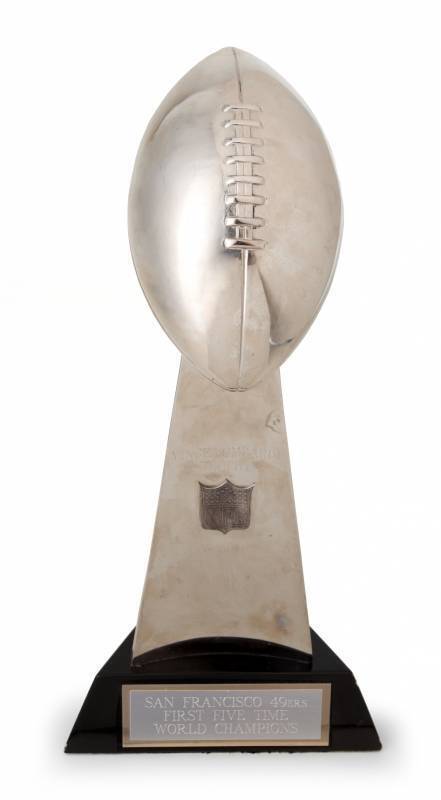 SAN FRANCISCO 49ERS MONTANA SIGNED LOMBARDI TROPHY