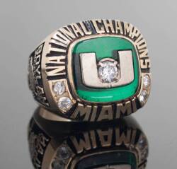 2001 MIAMI HURRICANES NATIONAL CHAMPIONSHIP RING