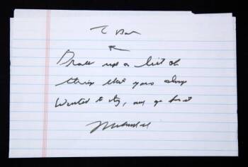 MUHAMMAD ALI HANDWRITTEN NOTE