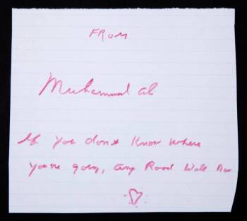 MUHAMMAD ALI HANDWRITTEN NOTE