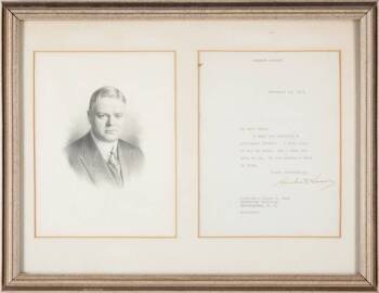 PRESIDENT HERBERT HOOVER SIGNED LETTER