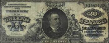 PARKER-BURKE SERIES 1891 SILVER CERTIFICATE BANKNOTE