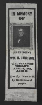 WILLIAM HENRY HARRISON MOURNING RIBBON