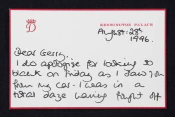 PRINCESS DIANA HANDWRITTEN NOTE