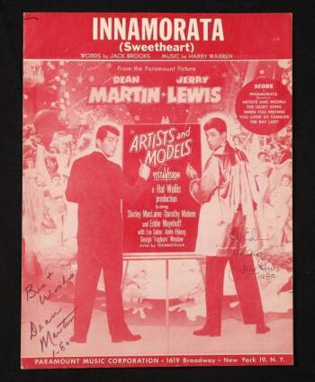 DEAN MARTIN AND JERRY LEWIS SIGNED MUSIC SCORE