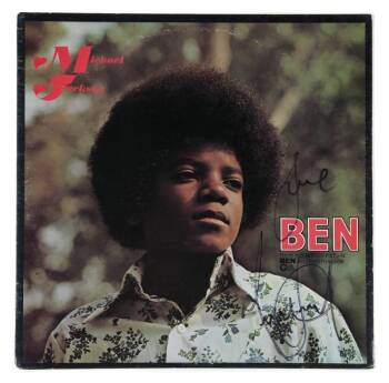 MICHAEL JACKSON SIGNED BEN ALBUM COVER