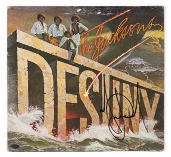 MICHAEL JACKSON SIGNED DESTINY ALBUM SLEEVE