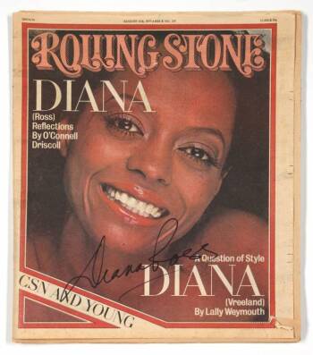 DIANA ROSS SIGNED ROLLING STONE MAGAZINE