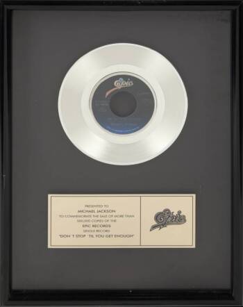 MICHAEL JACKSON IN-HOUSE "GOLD" RECORD AWARD