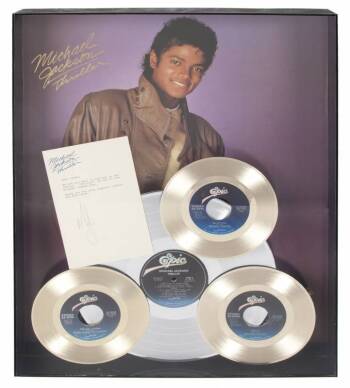 MICHAEL JACKSON SIGNED THRILLER NOTE