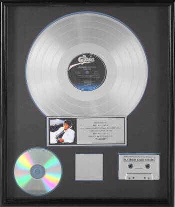 MICHAEL JACKSON "PLATINUM" RECORD AWARD