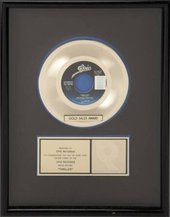 MICHAEL JACKSON "GOLD" RECORD AWARD