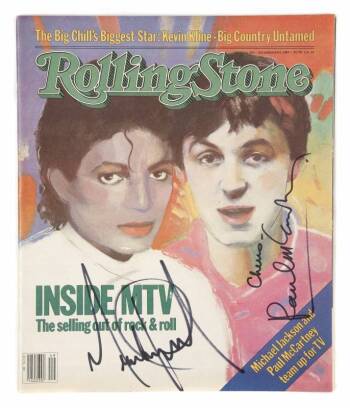 MICHAEL JACKSON AND PAUL McCARTNEY SIGNED ROLLING ST