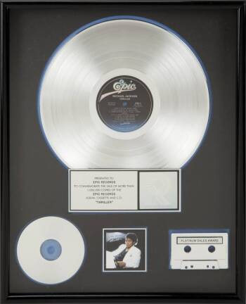 MICHAEL JACKSON "PLATINUM" RECORD AWARD