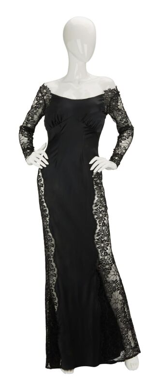 Raquel Welch | 1998 Vanity Fair Oscars Party Attributed Fernando Sanchez Silk/Lace Gown