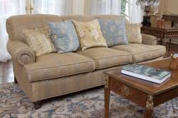 PAIR OF GEORGE SMITH ROLLED ARM SOFAS - 2