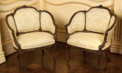 PAIR OF NINETEENTH CENTURY LOUIS XV STYLE PARLOR CHAIRS