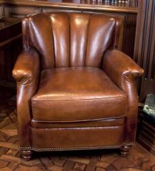 PAIR OF LEATHER CLUB CHAIRS - 2