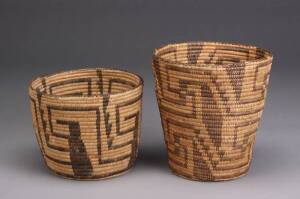 TWO PIMA COILED BASKETS