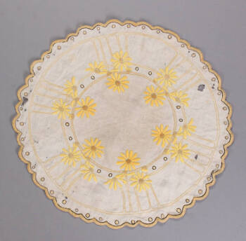 A GUSTAV STICKLEY EMBROIDERED TABLE SCARF